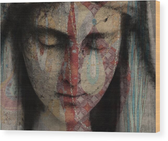 Religious Wood Print featuring the mixed media Tell Me There's A Heaven by Paul Lovering