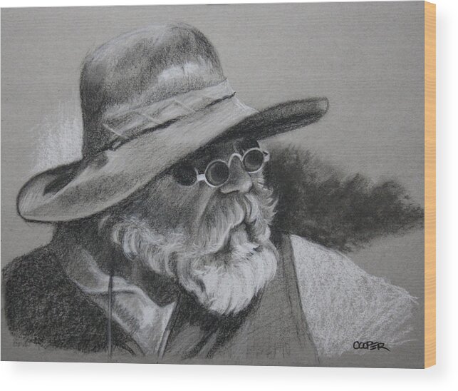Old West Wood Print featuring the drawing Teton Trader by Todd Cooper