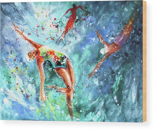 Sports Wood Print featuring the painting The Blood Of A Siren by Miki De Goodaboom