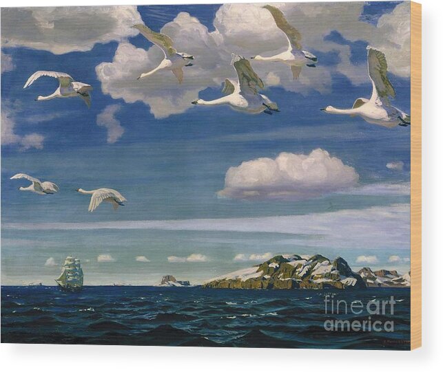 Arkady Rylov Wood Print featuring the painting The Blue Expanse by MotionAge Designs