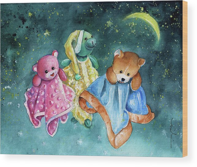 Truffle Mcfurry Wood Print featuring the painting The Doo Doo Bears by Miki De Goodaboom