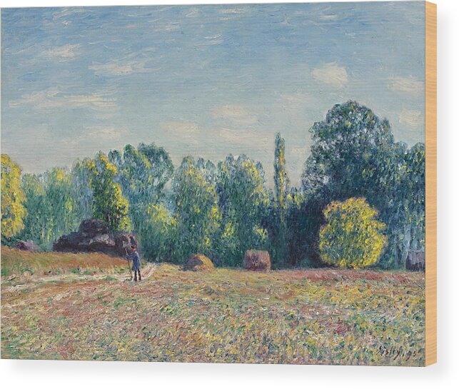 Alfred Sisley Wood Print featuring the painting The Edge of the Forest 2 by Alfred Sisley
