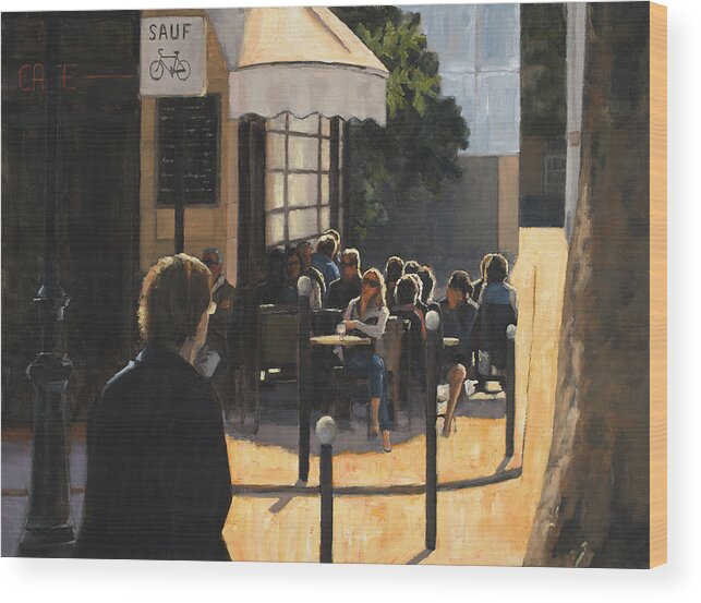 Paris Wood Print featuring the painting The Latin Quarter by Tate Hamilton