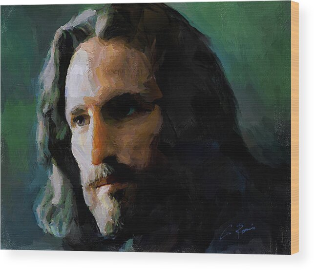 Jesus Wood Print featuring the digital art The Nazarene by Charlie Roman