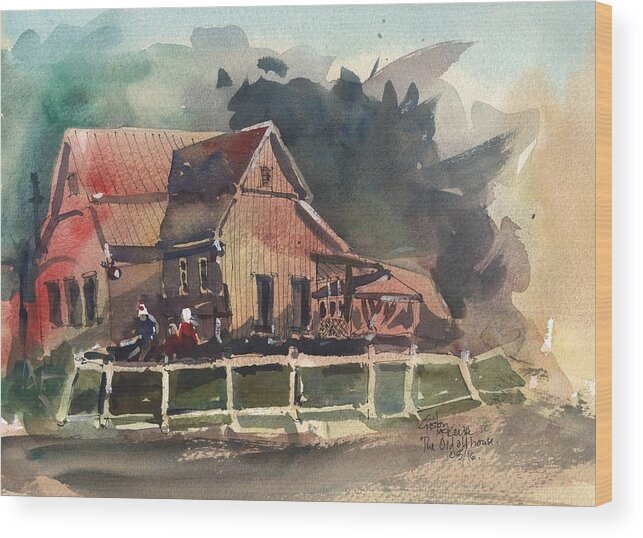 Architecture Wood Print featuring the painting The Old old house by Gaston McKenzie