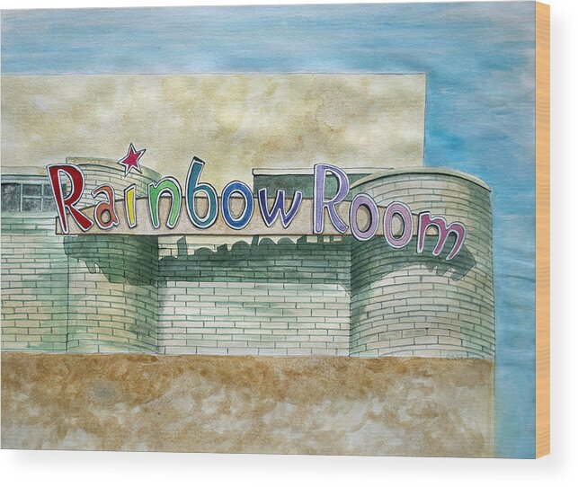 Asbury Art Wood Print featuring the painting The Rainbow Room by Patricia Arroyo