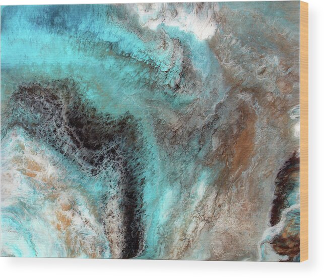 Ocean Wood Print featuring the painting The Reef by Tamara Nelson