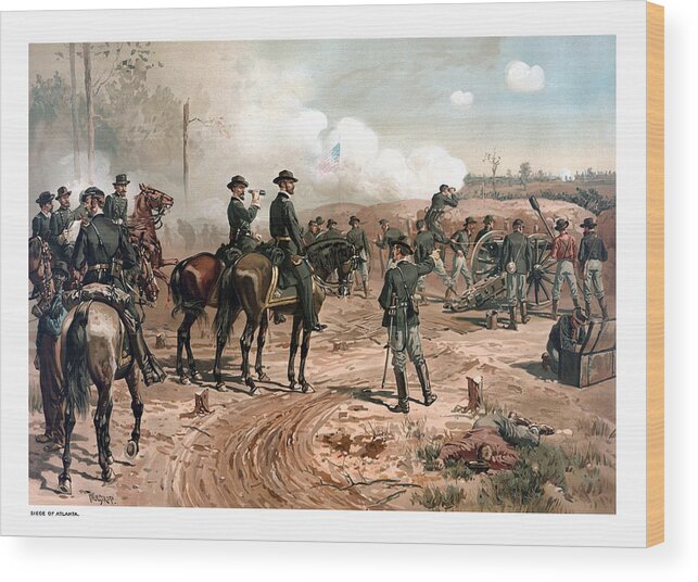 General Sherman Wood Print featuring the painting The Siege of Atlanta by War Is Hell Store