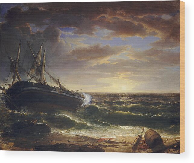 Art Wood Print featuring the painting The Stranded Ship by Asher Brown Durand
