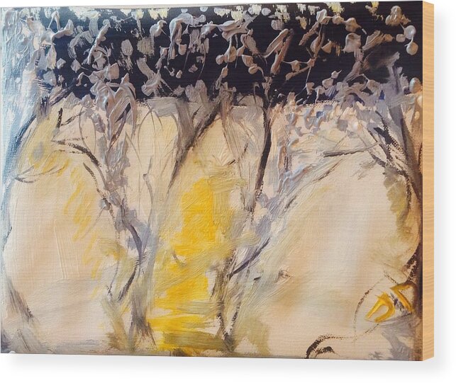 Talk Wood Print featuring the painting The Trees Will Not Tell by Judith Desrosiers