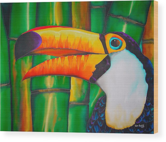 Toco Toucan Wood Print featuring the painting Toco Toucan by Daniel Jean-Baptiste