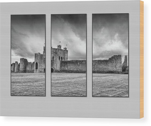 Castle Wood Print featuring the photograph Trim Castle triptych by Martina Fagan