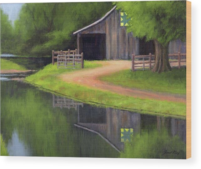 Barn Wood Print featuring the painting Triple L Ranch by Janet King