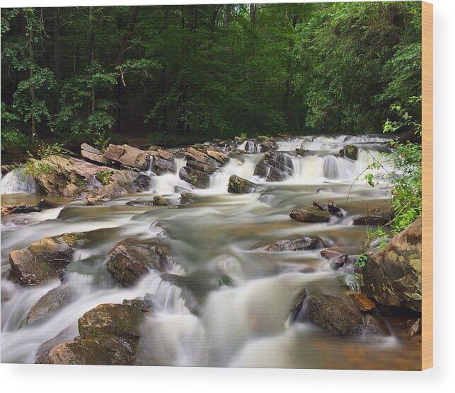 Waterfall Wood Print featuring the photograph Tumbling Waters by Richie Parks