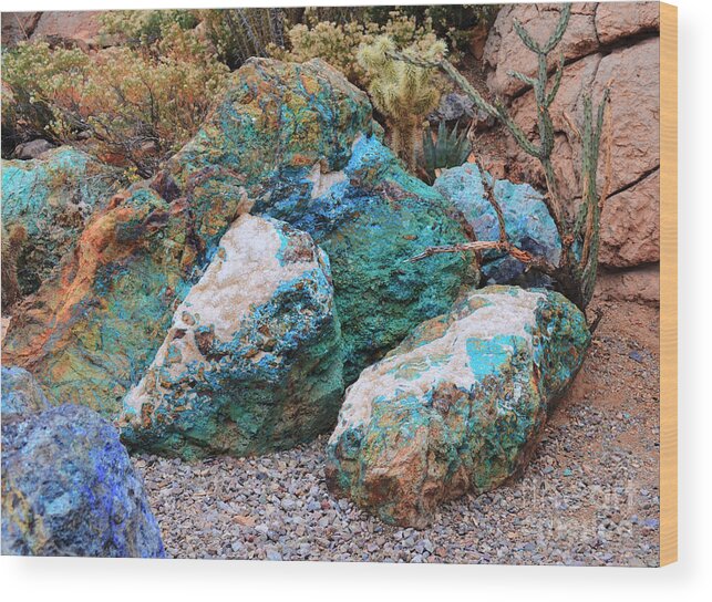 Rock Wood Print featuring the photograph Turquoise Rocks by Donna Greene