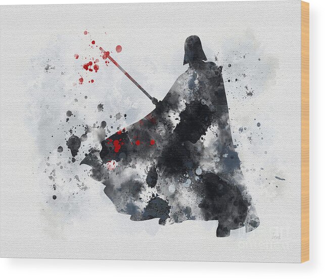 Star Wars Wood Print featuring the mixed media Vader by My Inspiration