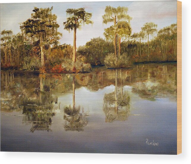 Waccamaw Wood Print featuring the painting Waccamaw River by Phil Burton