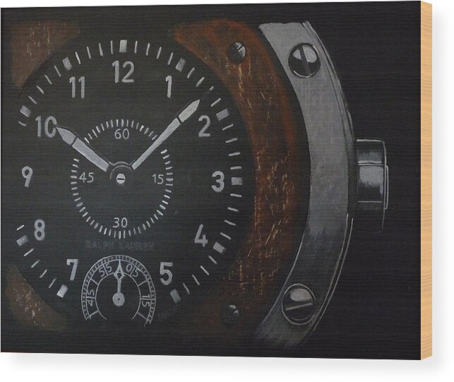 Watch Wood Print featuring the painting Watch by Richard Le Page