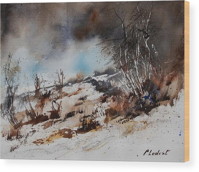 River Wood Print featuring the painting Watercolor Jjook by Pol Ledent
