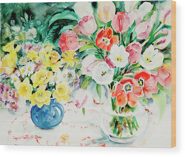 Flowers Wood Print featuring the painting Watercolor Series 170 by Ingrid Dohm