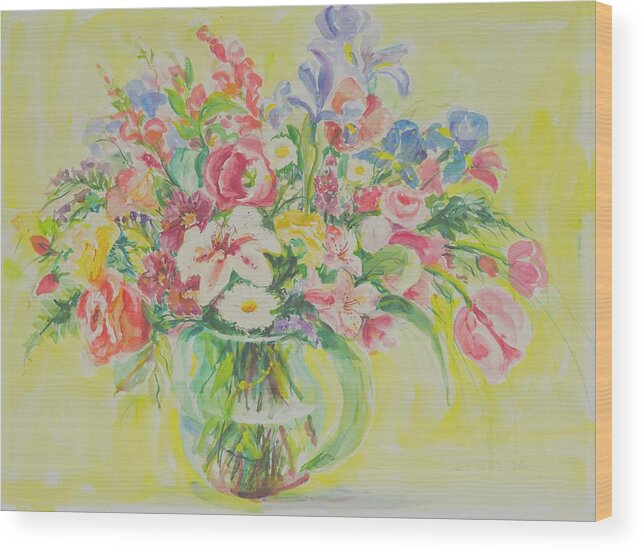 Flowers Wood Print featuring the painting Watercolor Series 181 by Ingrid Dohm