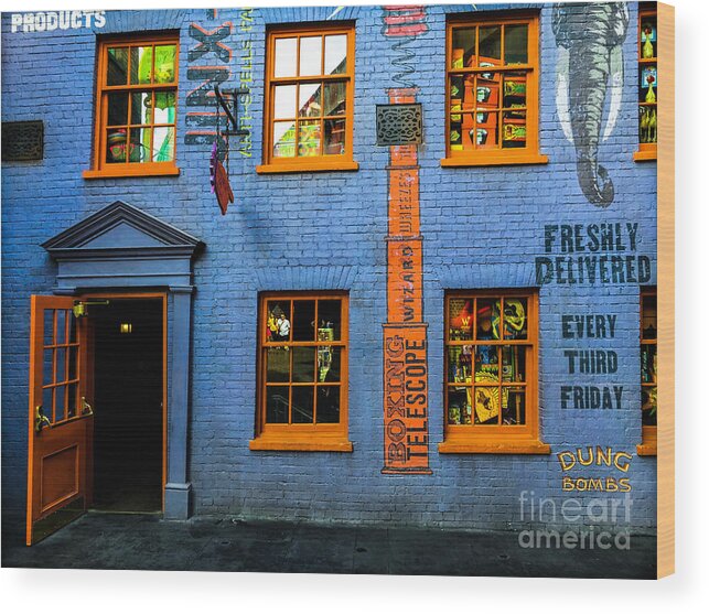 Weasleys Wood Print featuring the photograph Weasleys Joke Shop by Gary Keesler