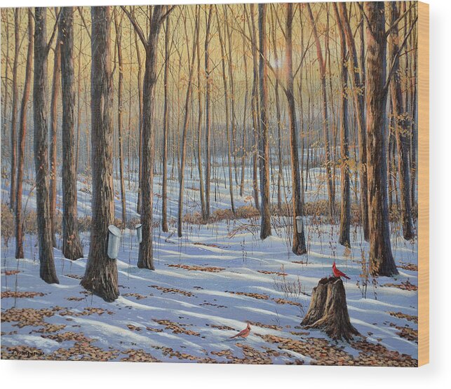 Jake Vandenbrink Wood Print featuring the painting Welcoming The Sunrise by Jake Vandenbrink