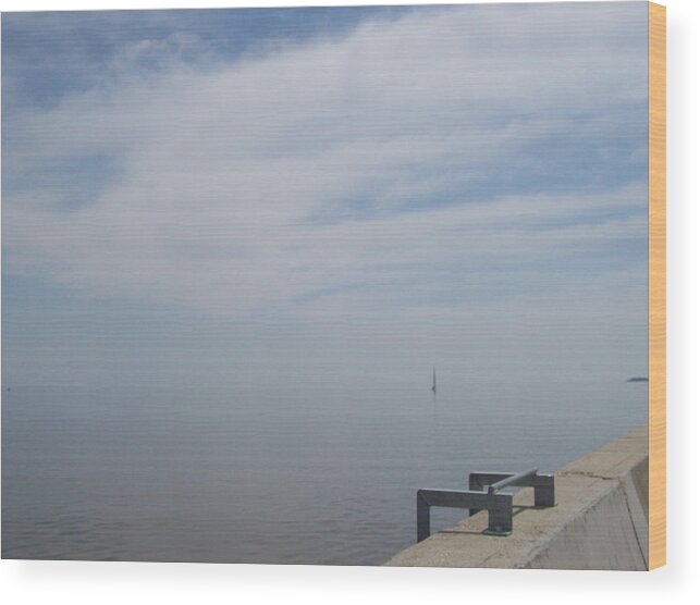 Scene Wood Print featuring the photograph Where Water Meets Sky by Mary Mikawoz