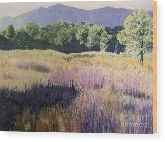Landscape Wood Print featuring the painting Willamette Meadow by Lynn Quinn