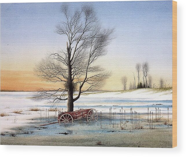 March Wood Print featuring the painting Winter Memories by Conrad Mieschke