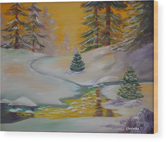 Winter Wood Print featuring the painting Winter by Quwatha Valentine