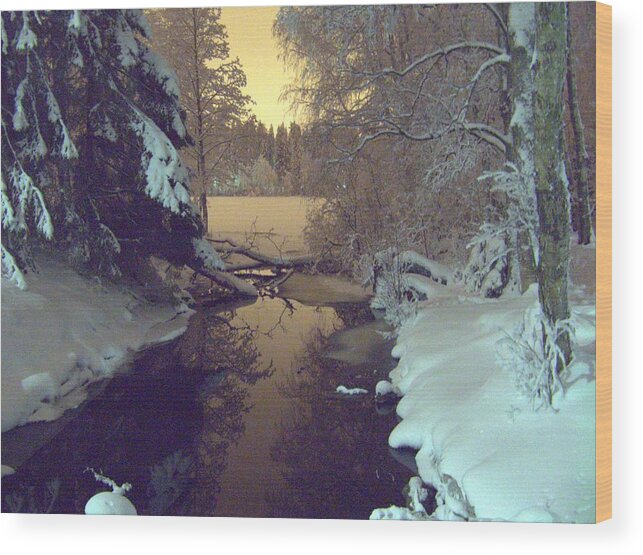 Winter Wood Print featuring the photograph Winter river by Sami Tiainen