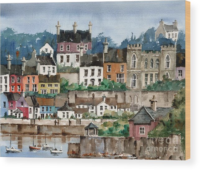 Cork Wood Print featuring the painting F 762  Kinsale Harbour, Cork by Val Byrne
