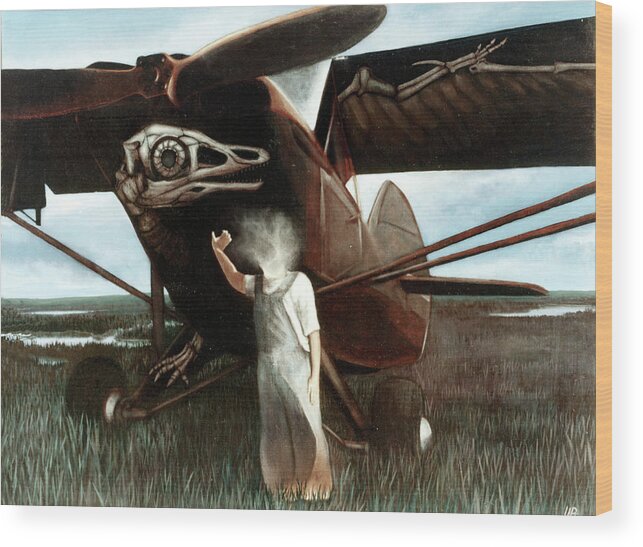 Airplane Wood Print featuring the painting Young Icarus by William Stoneham