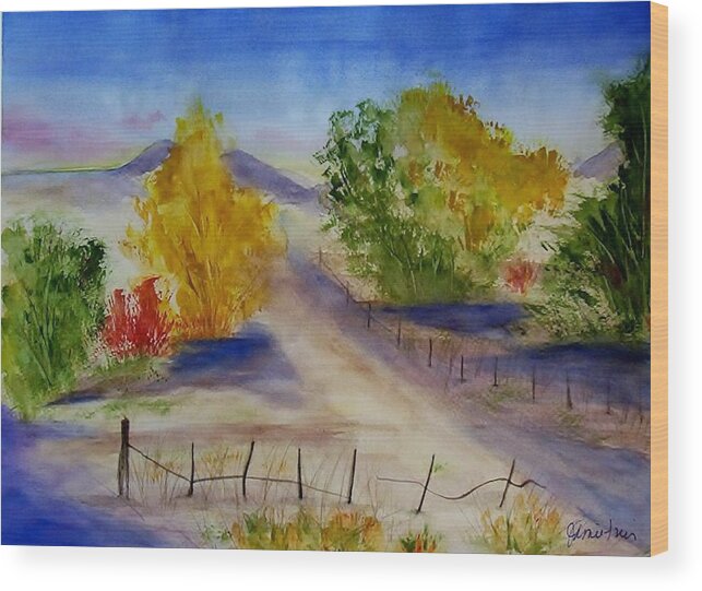 Road Wood Print featuring the painting Young's Farm by Jamie Frier