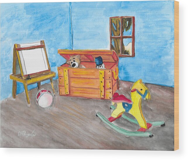 Toy Wood Print featuring the painting Your Toy Room by David Bigelow