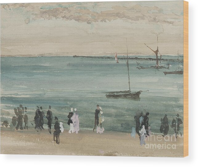 Beach Wood Print featuring the painting Southend Pier by James McNeill Whistler