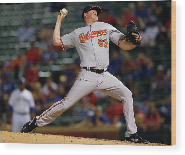 Ninth Inning Wood Print featuring the photograph Baltimore Orioles V Texas Rangers by Tom Pennington