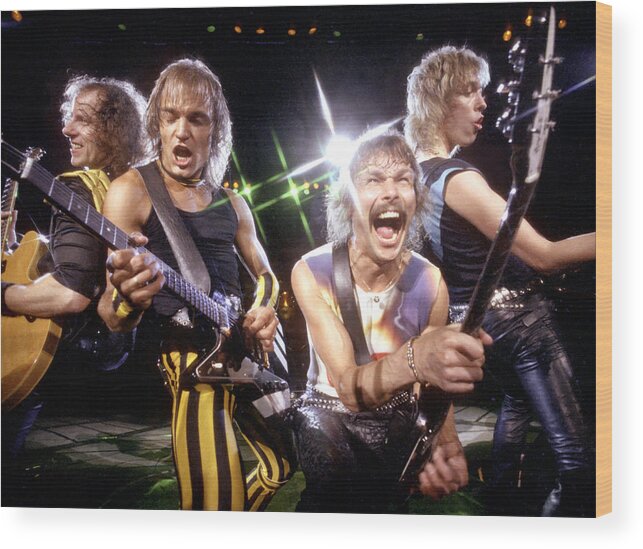Heavy Metal Wood Print featuring the photograph Photo Of Scorpions #4 by Michael Ochs Archives