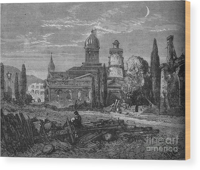 Engraving Wood Print featuring the drawing A Street In Sebastopol After The Siege by Print Collector