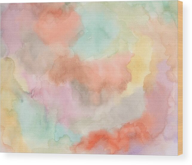 Watercolor Wood Print featuring the painting Abstract 34 by Lucie Dumas