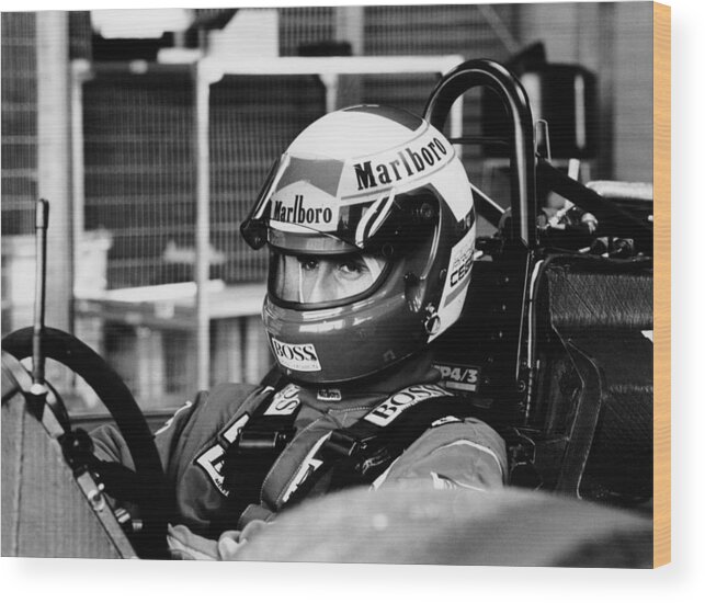 Crash Helmet Wood Print featuring the photograph Alain Prost, 1987 by Heritage Images