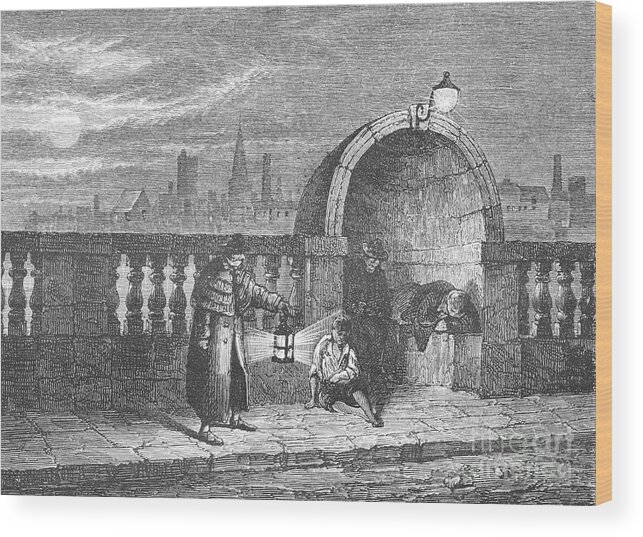 Engraving Wood Print featuring the drawing Alcove On The Old Westminster Bridge by Print Collector