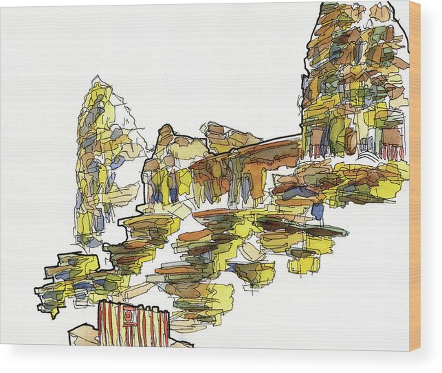 Landscape Wood Print featuring the painting Angkor Wat #1, Cambodia by Craig Macnaughton