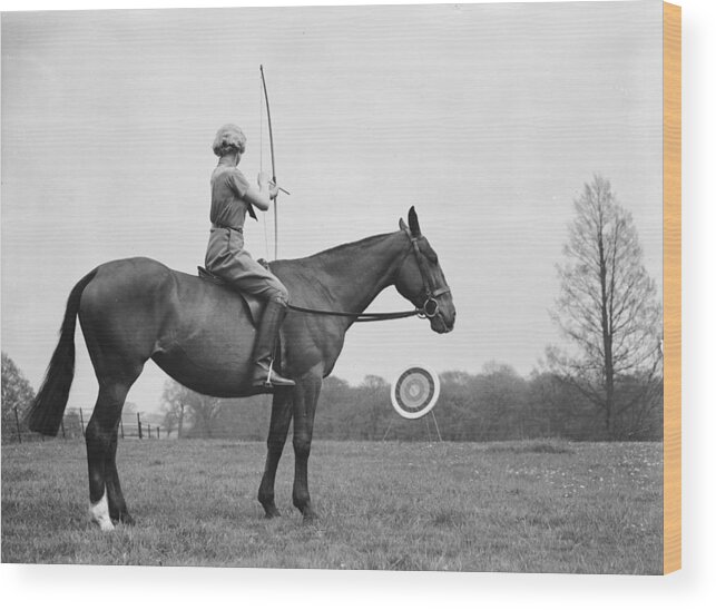 Horse Wood Print featuring the photograph Archery On Horseback by Ward