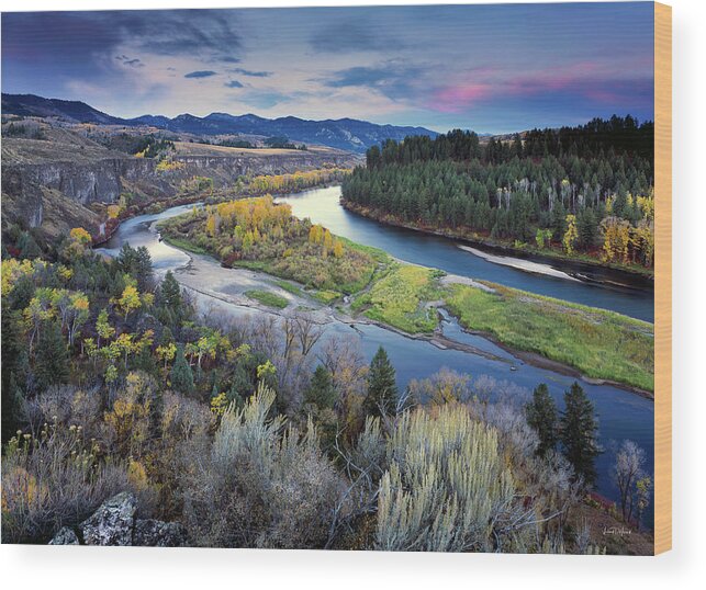 Idaho Scenics Wood Print featuring the photograph Autumn River by Leland D Howard