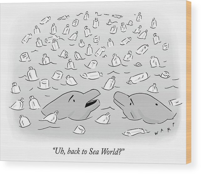 uh Wood Print featuring the drawing Back to Sea World by Kim Warp