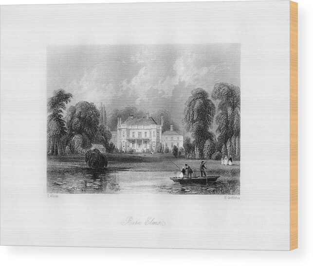 Tranquility Wood Print featuring the drawing Barn Elms, Richmond Upon Thames, 19th by Print Collector