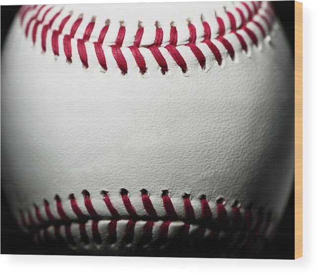 Ball Wood Print featuring the photograph Baseball by Pgiam