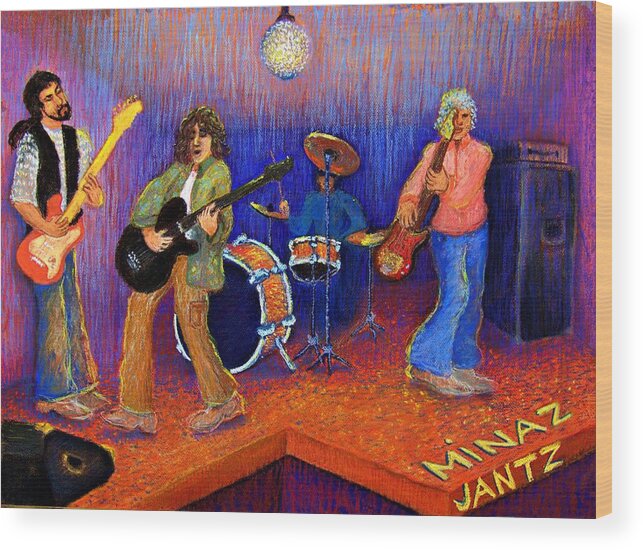 Music Wood Print featuring the painting Boyz in the Band by Minaz Jantz